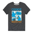 thumbnail image 1 of Sesame Street - Cookie Monster Grid - Toddler and Youth Short Sleeve Graphic T-Shirt, 1 of 5