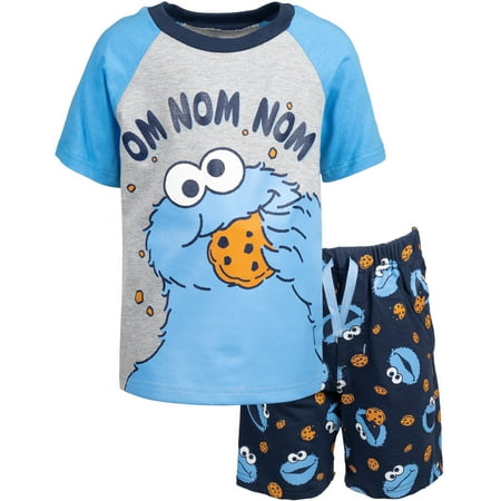 Sesame Street Cookie Monster Infant Baby Boys T-Shirt and French Terry Shorts Outfit Set Infant to Toddler