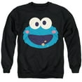 thumbnail image 1 of Sesame Street Cookie Monster Kawaii Face Unisex Adult Crewneck Sweatshirt, Black, Large, 1 of 5