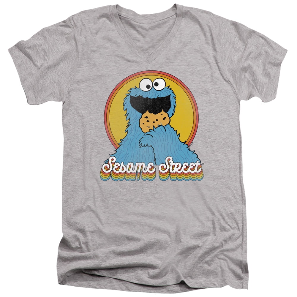 Sesame Street - Cookie Monster Layers - Slim Fit V Neck Shirt - Small