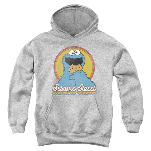 Sesame Street Cookie Monster Layers Youth Pullover Hoodie Sweatshirt Athletic Heather