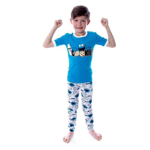 Sesame Street Cookie Monster Little Kid's Toddler Pajama Set (4)