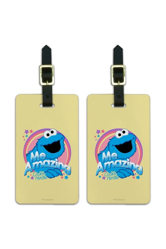 Sesame Street Cookie Monster Me Amazing Luggage ID Tags Cards Set of 2
