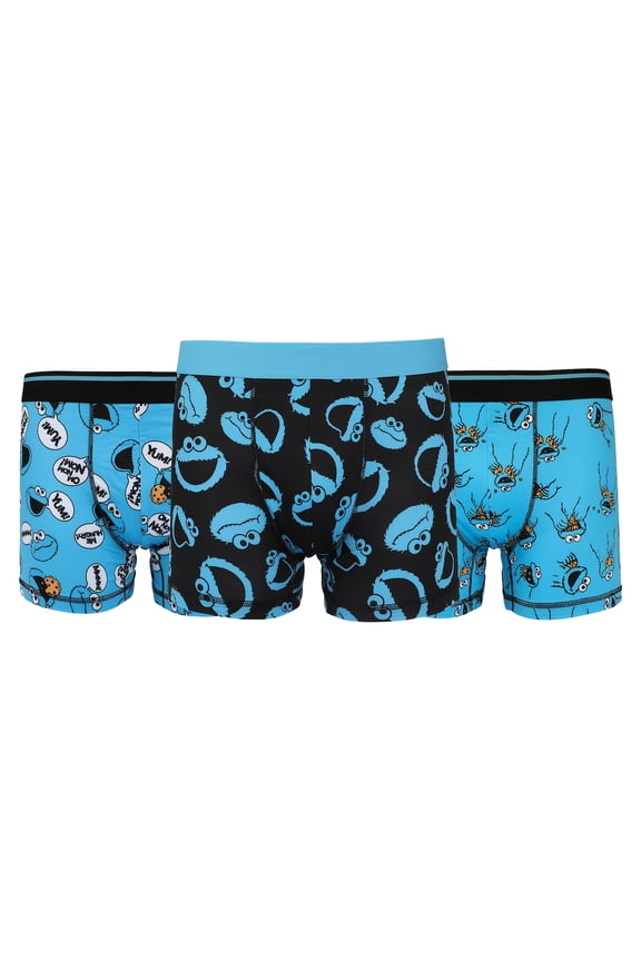 Sesame Street Cookie Monster Men's 3-Pack Boxer Briefs-XL