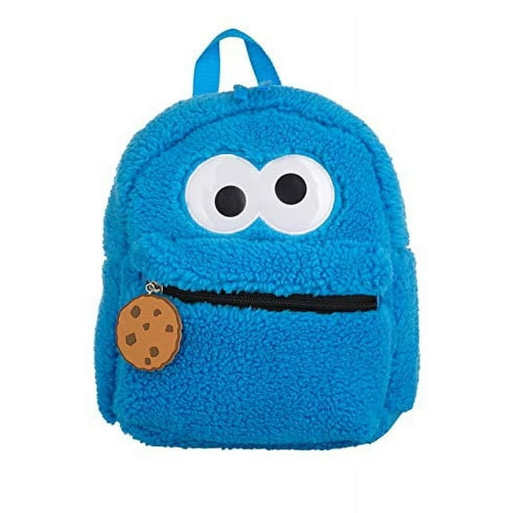 Sesame Street Cookie Monster Mini Backpack for Toddlers, Boys, Girls, Blue