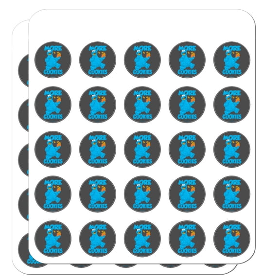 Sesame Street Cookie Monster More Cookies 1" Planner Calendar Scrapbooking Crafting Clear Stickers