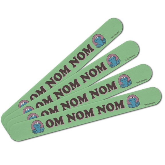 Sesame Street Cookie Monster Om Nom Nom Double-Sided Nail File Emery Board Set 4 Pack