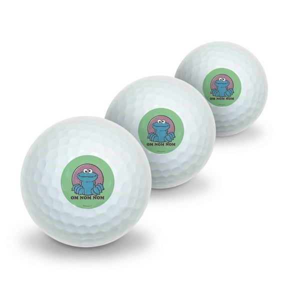 Sesame Street Cookie Monster Om Nom Nom Novelty Golf Balls 3 Pack