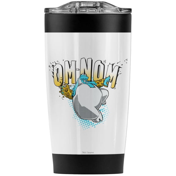Sesame Street/Cookie Monster OmStainless Steel Tumbler 20 oz Coffee Travel Mug/Cup, Vacuum Insulated & Double Wall with Leakproof Sliding Lid | Great for Hot Drinks and Cold Beverages