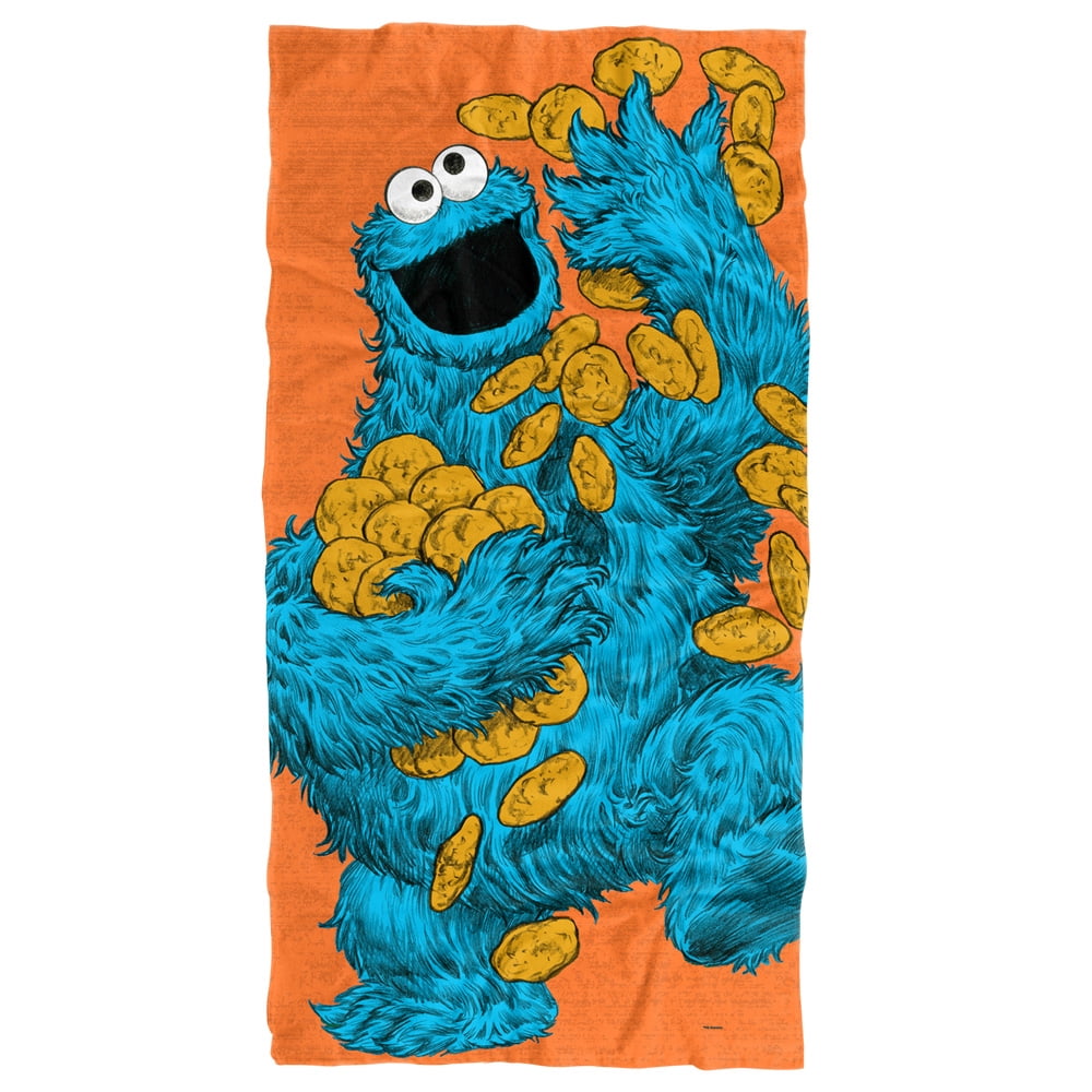 Sesame Street Cookie Monster Painted Officially Licensed Beach Towel 30' X 60'