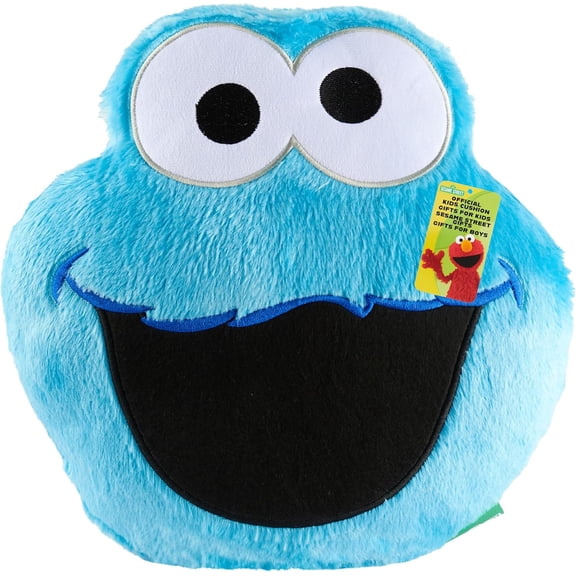 Sesame Street Cookie Monster Plush Cushion Pillow, Kids, Teens, Adults, Soft Plush Throw Pillow Cushion Bedroom Decor Cuddle Plushies Gifts (Blue Cookie Monster, L12.4 x W12.2)