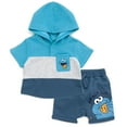 thumbnail image 1 of Sesame Street Cookie Monster Pullover Hoodie and French Terry Shorts Newborn to Toddler, 1 of 5