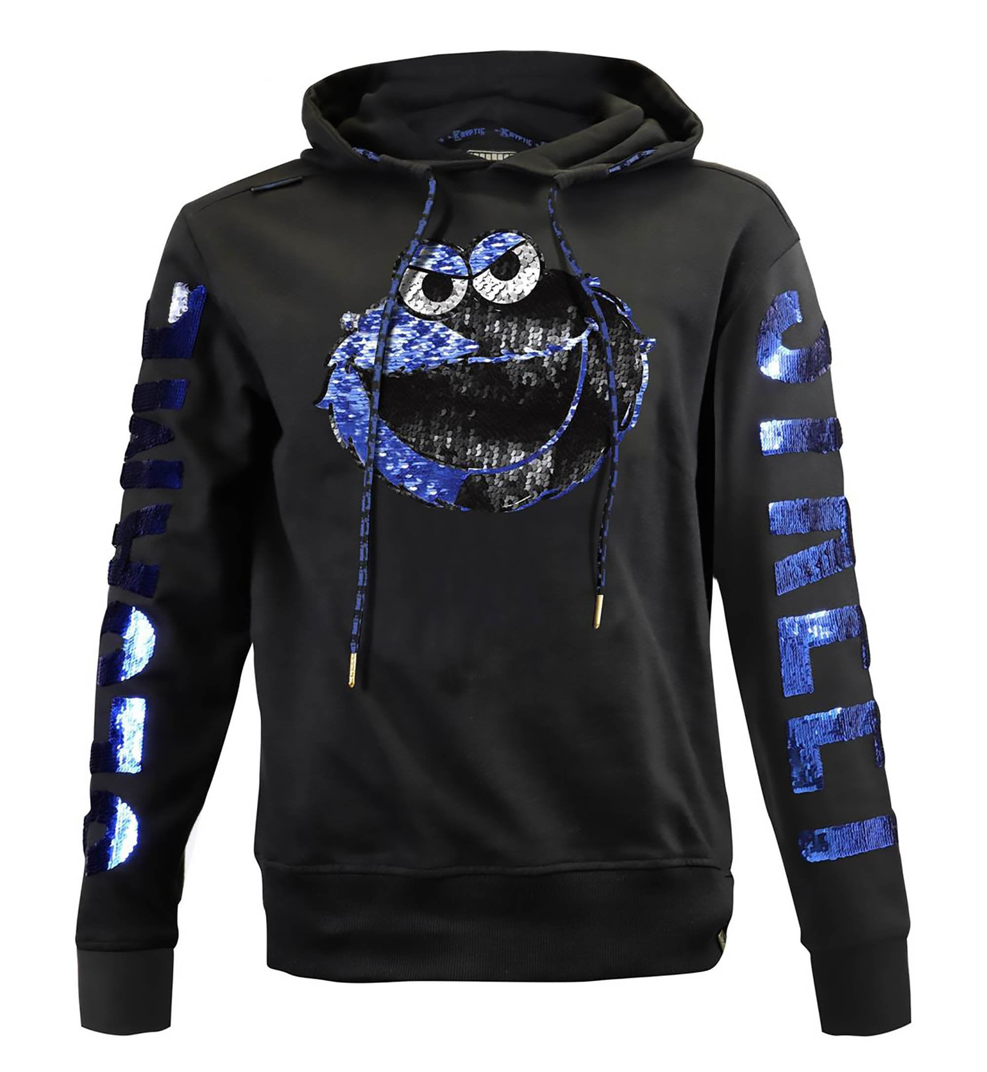 Sesame Street Cookie Monster Sequin Hoodie Sweatshirt Medium - Walmart.com