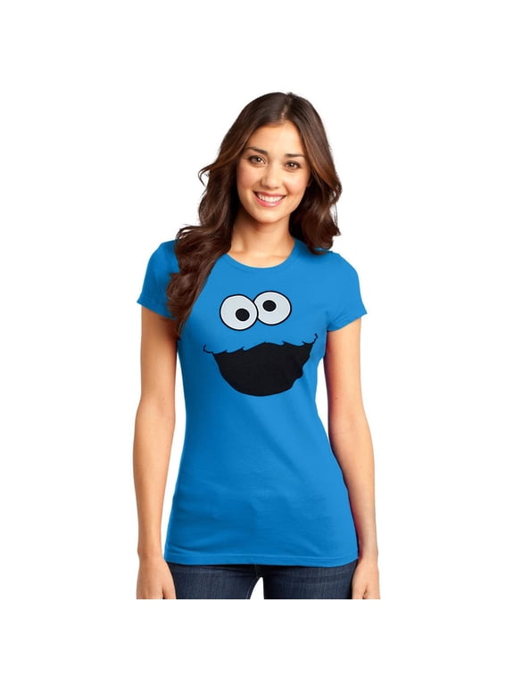 Cookie Monster Silly Face Junior Women's T-Shirt
