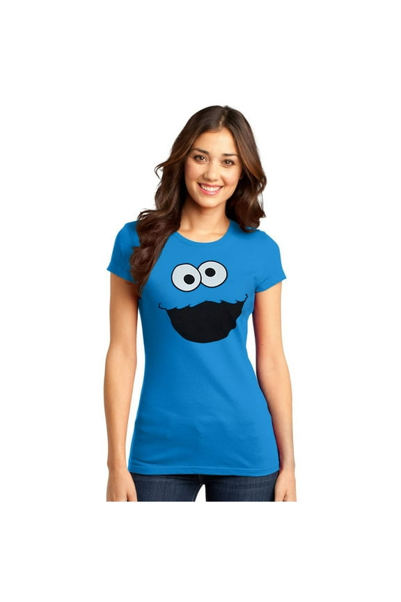 Cookie Monster Silly Face Junior Women's T-Shirt