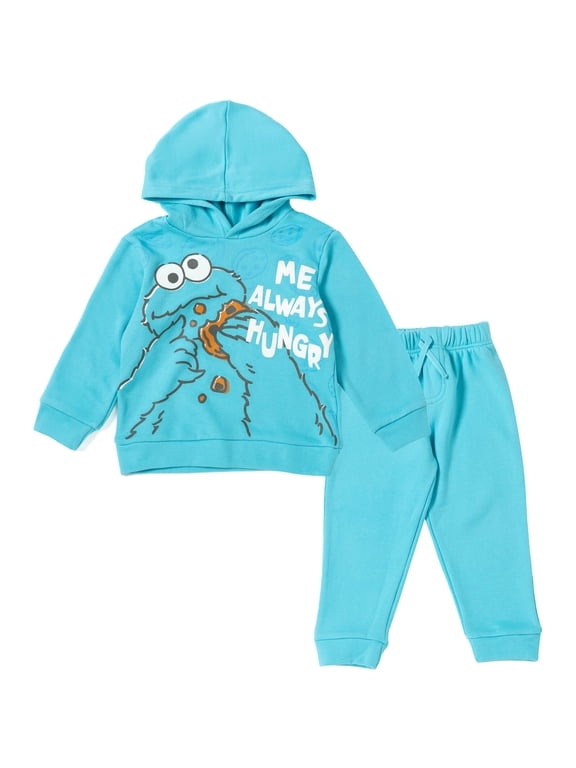 Cookie Monster Toddler Boys Fleece Pullover Hoodie and Pants Outfit Set Infant to Toddler