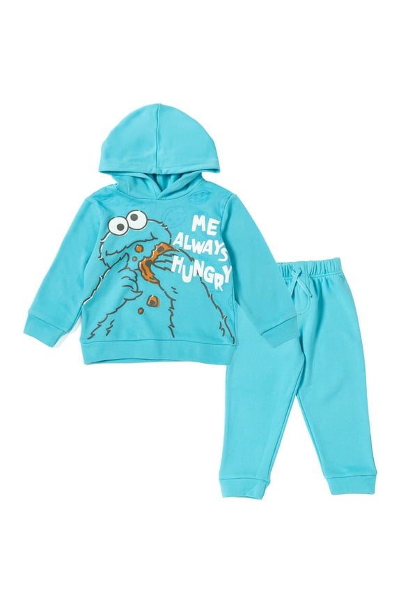 Cookie Monster Toddler Boys Fleece Pullover Hoodie and Pants Outfit Set Infant to Toddler