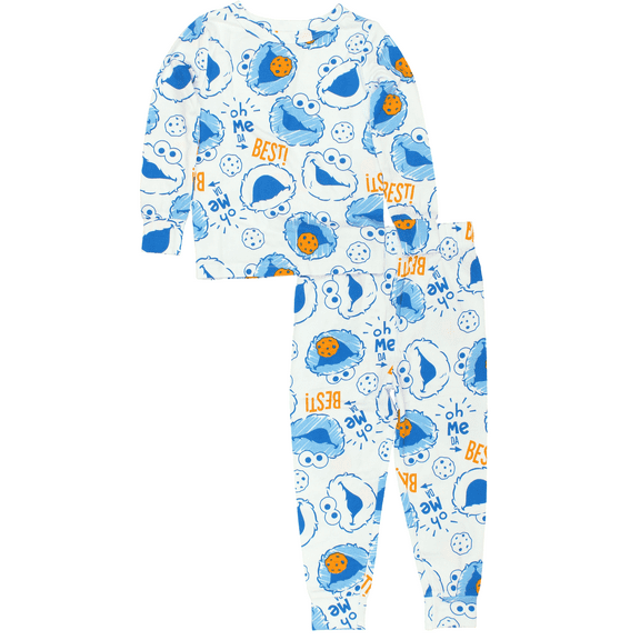 Sesame Street Cookie Monster Toddler Boys Long Sleeve Viscose Pajamas Set SS511ELL