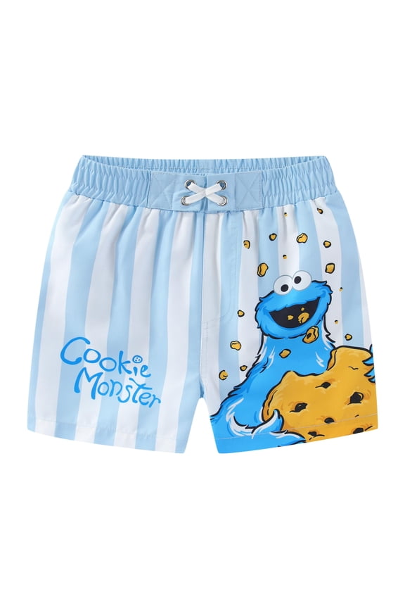 Cookie Monster UPF 50+ Swim Trunks Shorts Bathing Suit (Boys), Sizes 18M-4T