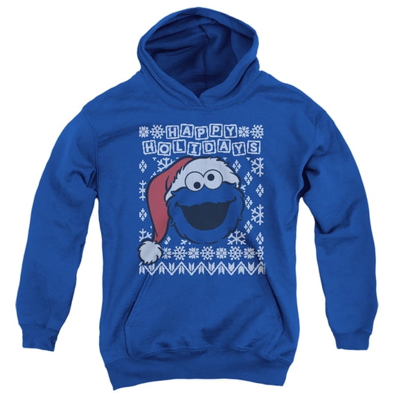 Sesame Street Cookie Monster Ugly Christmas Kids Pull-Over Hoodie for Youth Boys and Girls