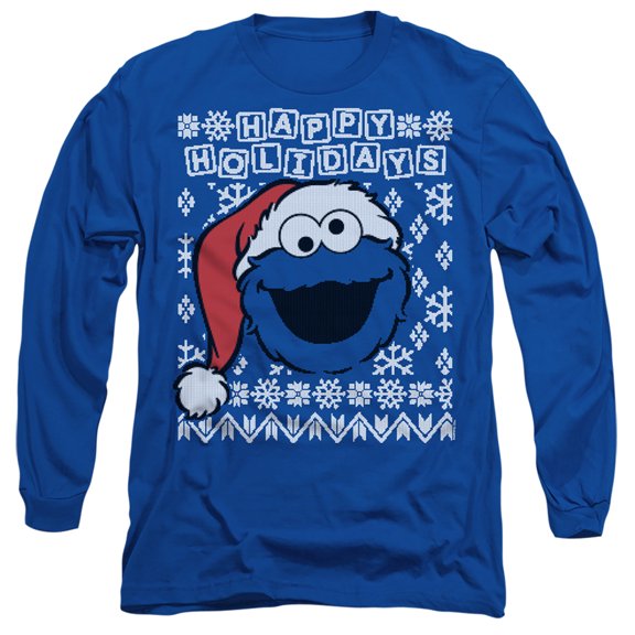 Sesame Street Cookie Monster Ugly Christmas Unisex Adult Long-Sleeve T Shirt