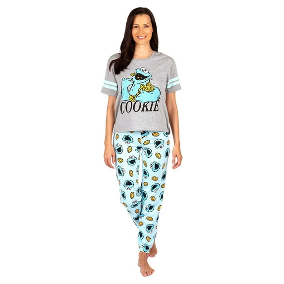 Sesame Street Cookie Monster Womens Pajama, 2 Piece Sleepwear Set, Cookie Monster, Size: 3X