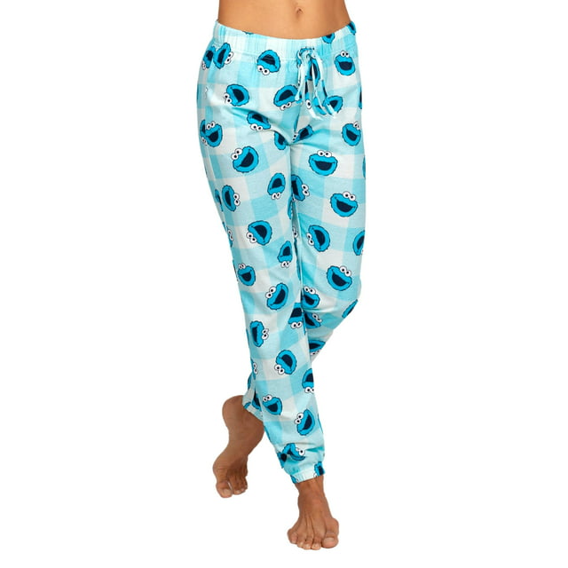 Sesame Street Cookie Monster Womens Pajama Pants Lounge Jogger, Cookie Monster, Size: L
