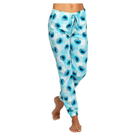 Sesame Street Cookie Monster Womens Pajama Pants Lounge Jogger, Cookie Monster, Size: L