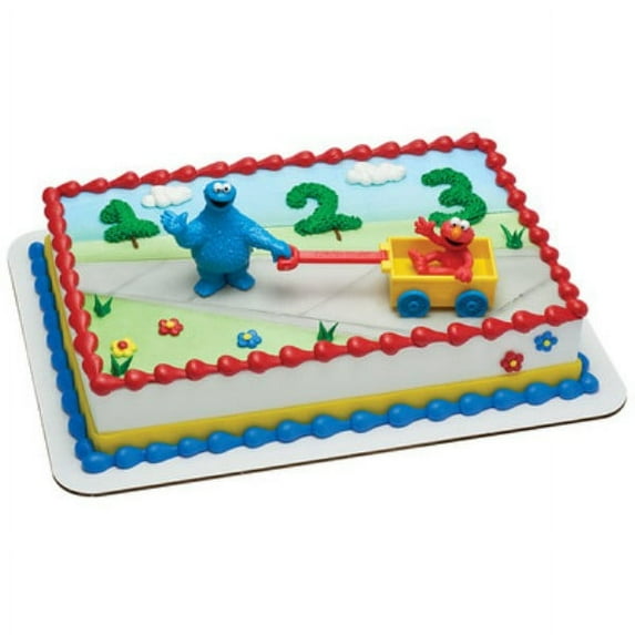 Sesame Street Cookie Monster and Elmo Cake Topper