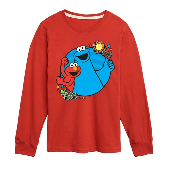 Sesame Street - Cookie Monster and Elmo Travel - Toddler and Youth Long Sleeve T-Shirt