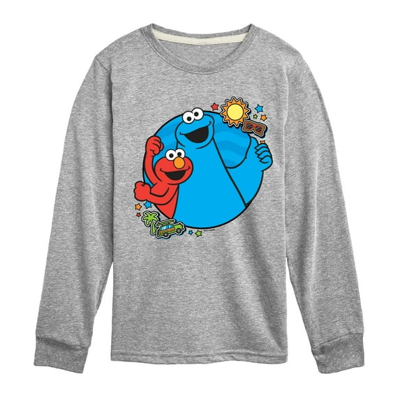Sesame Street - Cookie Monster and Elmo Travel - Toddler and Youth Long Sleeve T-Shirt