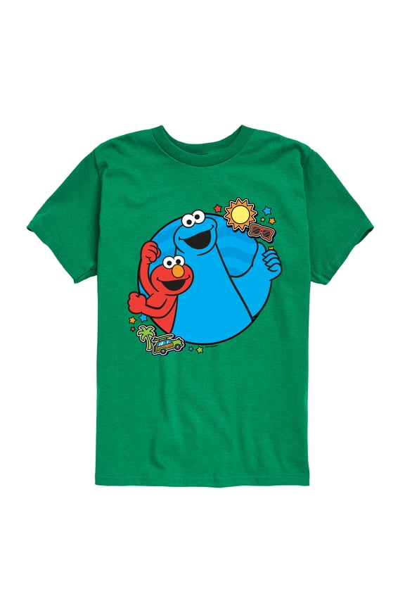 - Cookie Monster and Elmo Travel - Toddler and Youth Short Sleeve Graphic T-Shirt