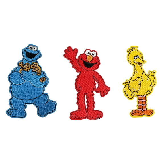 Sesame Street Cookie Monster and Friends 4.5 Inches Tall Set of 3 Patches