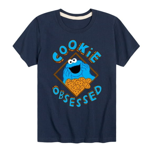 Sesame Street - Cookie Obsessed - Toddler and Youth Short Sleeve Graphic T-Shirt