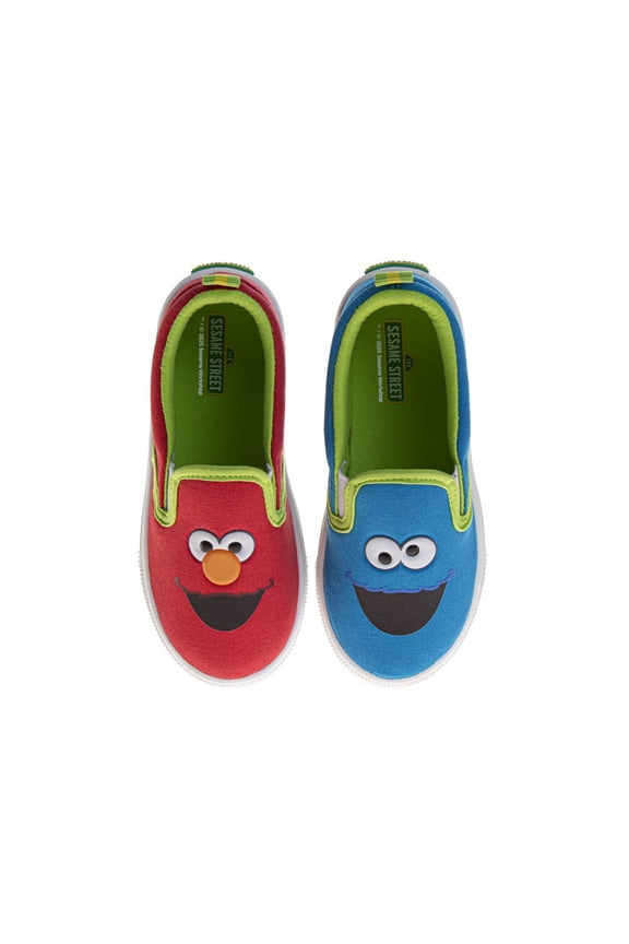 Cookie And Elmo Toddler Little Kids Slip On Sneakers, Red Blue, Size: 5