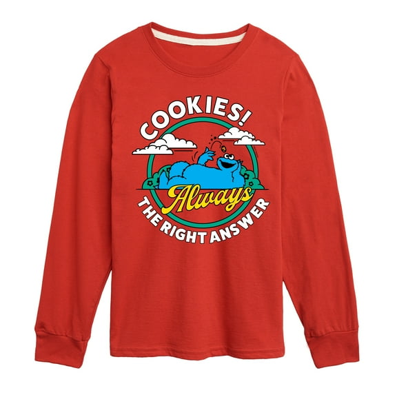 Sesame Street - Cookies Always The Right Answer - Toddler and Youth Long Sleeve T-Shirt