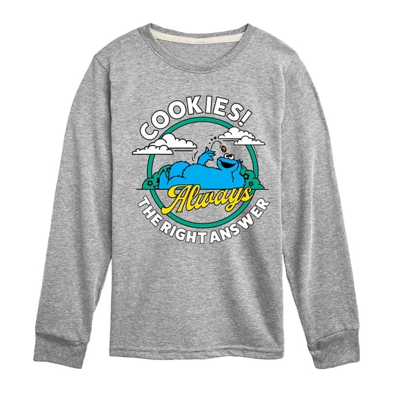 Sesame Street - Cookies Always The Right Answer - Toddler and Youth Long Sleeve T-Shirt