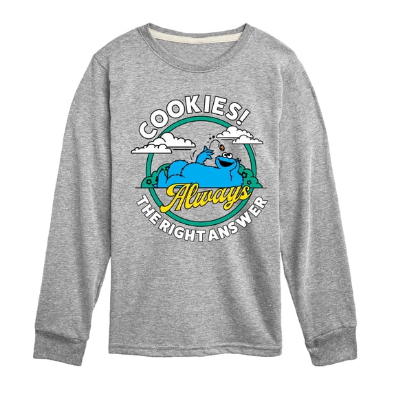 Sesame Street - Cookies Always The Right Answer - Toddler and Youth Long Sleeve T-Shirt