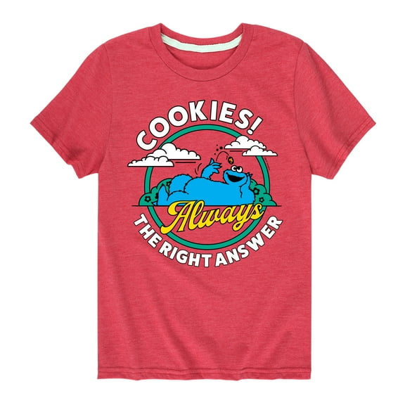 Sesame Street - Cookies Always The Right Answer - Toddler and Youth Short Sleeve Graphic T-Shirt