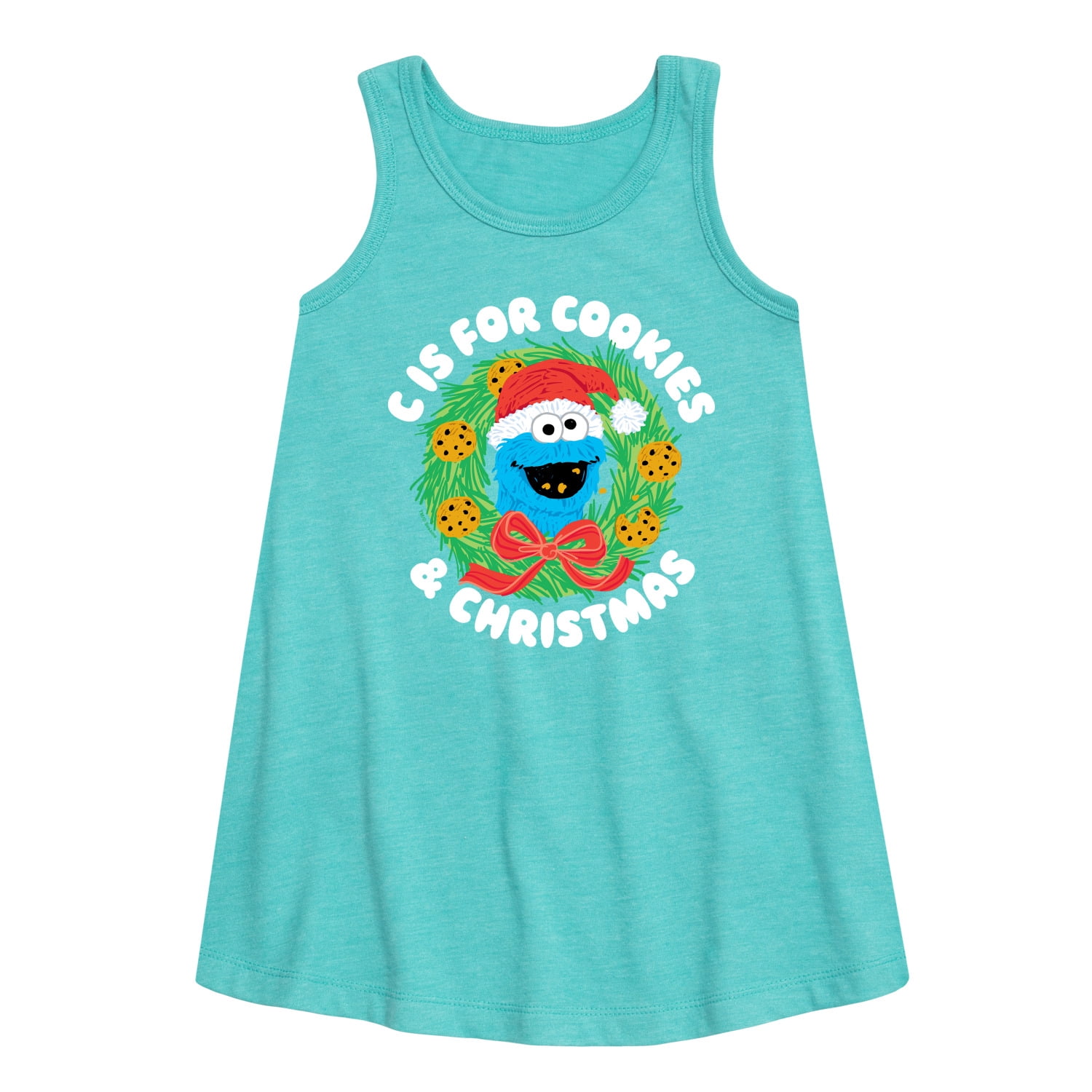 Sesame Street Cookies And Christmas Toddler Girls A line Dress sesame-street-cookies-and-christmas-toddler-girls-a-line-dress