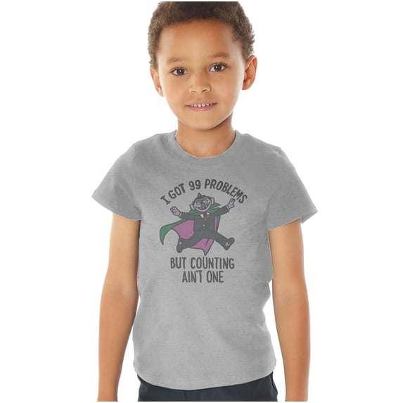 Sesame Street Count 99 Problems Kids T Shirt (4) for Toddler Boys and Girls, Athletic Heather