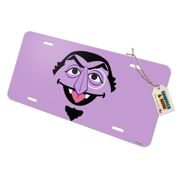 Sesame Street Count Face Novelty Metal Vanity Tag License Plate