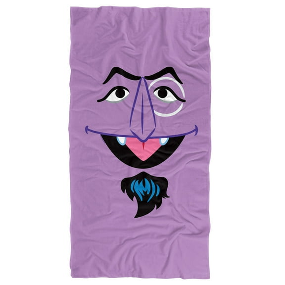 Sesame Street Count Face Officially Licensed Beach Towel 30' X 60'