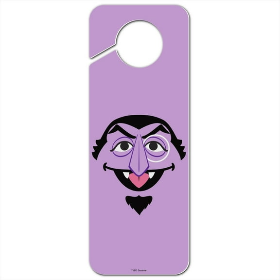 Sesame Street Count Face Plastic Door Knob Hanger Sign