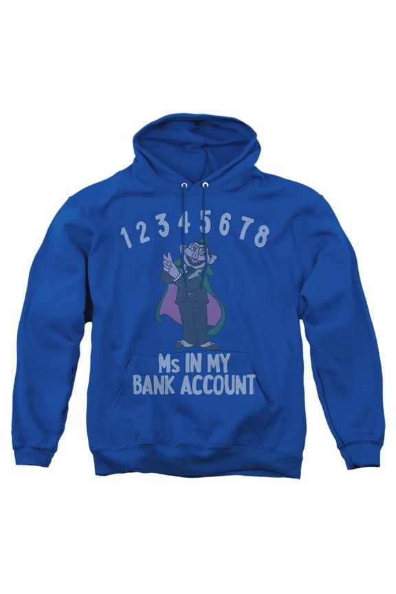 Count My Bank Account Adult Pull-Over Hoodie, Royal, Large