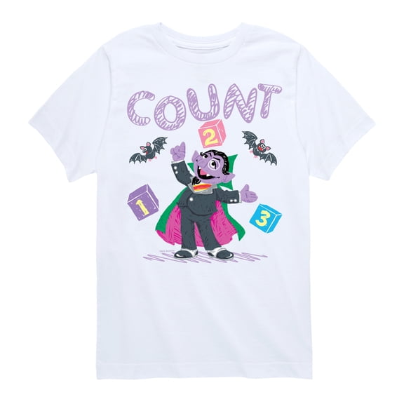 Sesame Street - Count Von Count Doodle - Toddler and Youth Short Sleeve Graphic T-Shirt