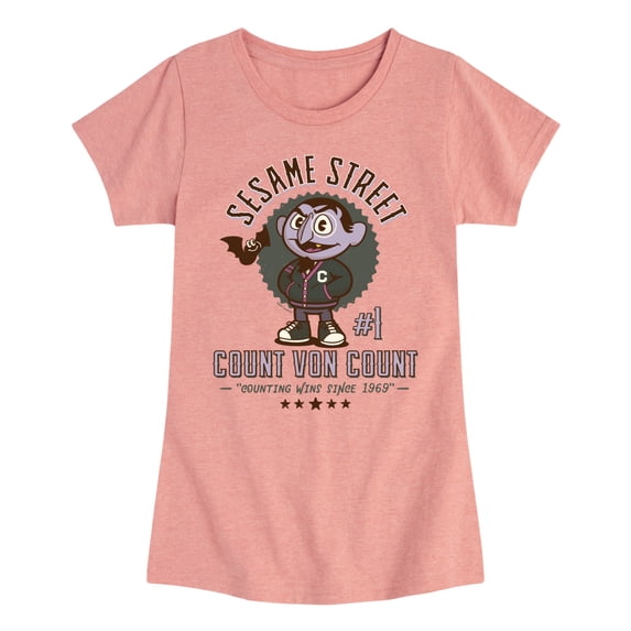 Sesame Street - Count Von Count - Girls Fitted Short Sleeve Graphic T-Shirt