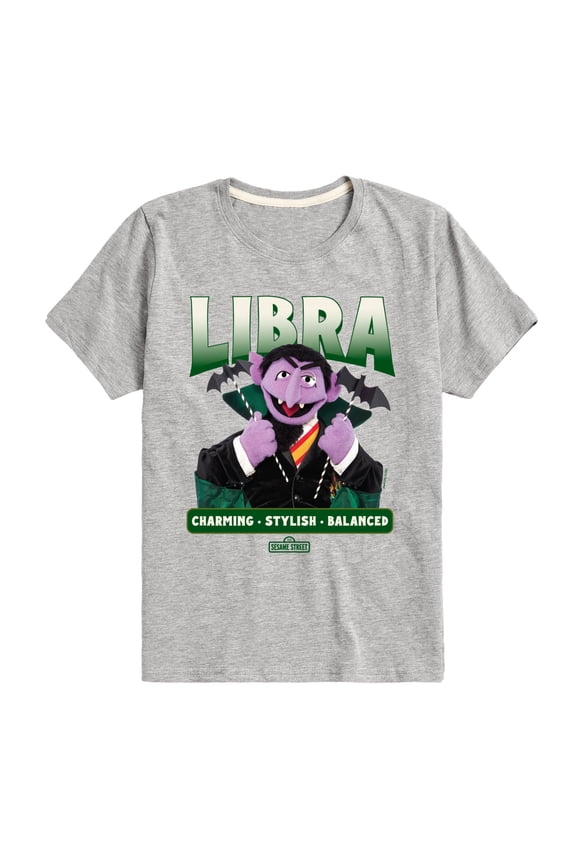 - Count Von Count Libra - Toddler and Youth Short Sleeve Graphic T-Shirt