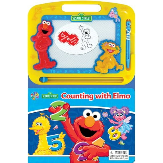Pre-Owned Sesame Street Counting with Elmo Board Book & Magnetic Doodle Board Paperback