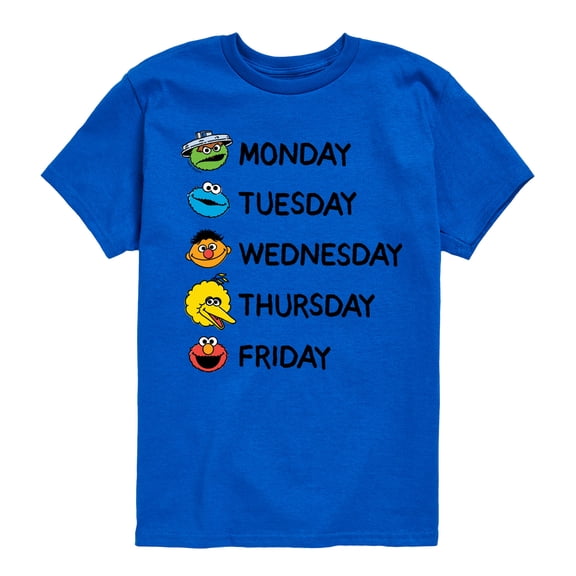 Sesame Street - Days Of The Week - Toddler and Youth Short Sleeve Graphic T-Shirt